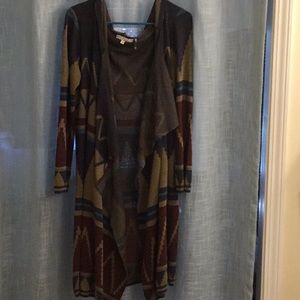 Cecico southwest Aztec hooded duster large